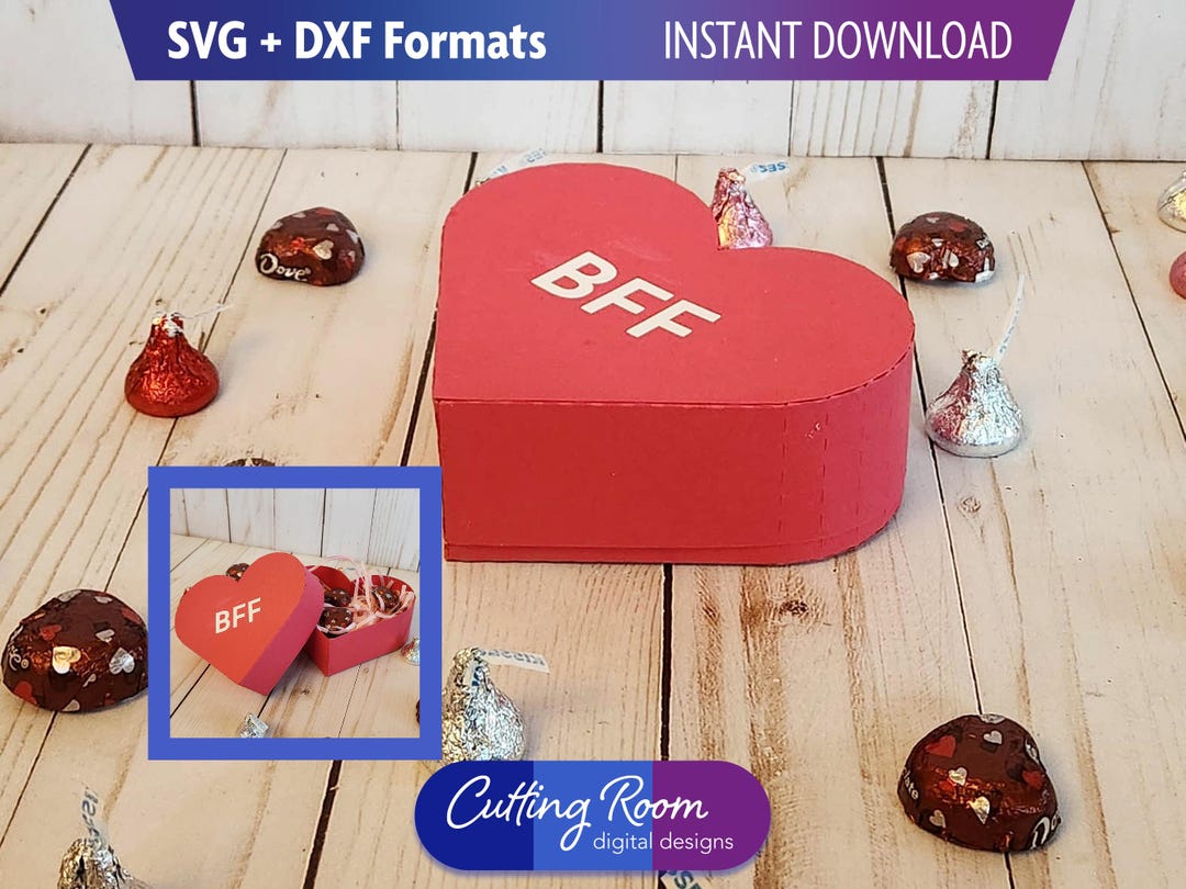 BFF Conversation Heart Gift Box - Digital Download SVG and Dxf File - Etsy