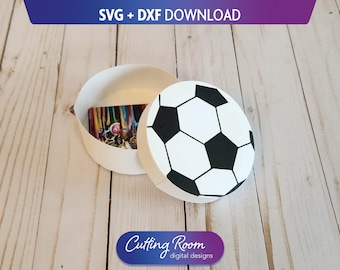 Voetbal geschenkdoos en kaarthouder SVG DXF-sjabloon - ALLEEN 3D-papier ambachtelijke voetbaldoos - doos sport traktaties en gunsten - digitale download