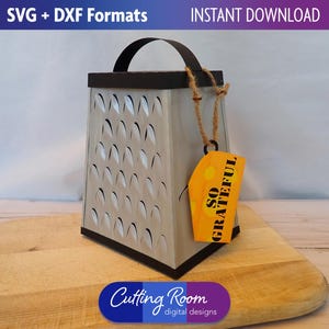Caja de regalo con rallador de queso agradecido SVG y DXF - Gracias por ser chef - Juego de palabras cursi y divertido para la cocina - Descarga digital
