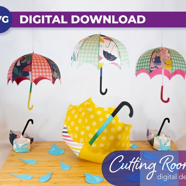 Parapluie bébé et décorations de fête de douche nuptiale - fichiers SVG en téléchargement numérique