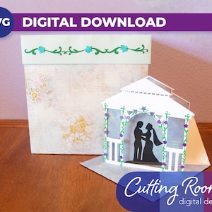 Hochzeitskarte und Geschenkbox-Set - Digitaler Download SVG-Datei