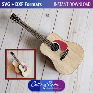 3D-doosbestand akoestische gitaar - aanpasbaar - digitale download, SVG en DXF