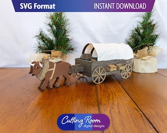 Conestoga Wagon Gift Box and Decor - Digital Download SVG