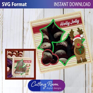 Christmas Moose Cookie and Pie Box - Digital Download SVG