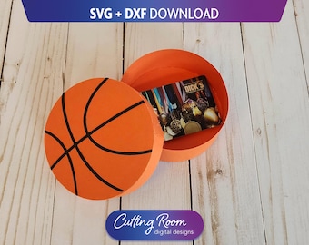 Basketball Gift Box & Card Holder SVG DXF Template - 3D Basketball Box ONLY - Digital Download