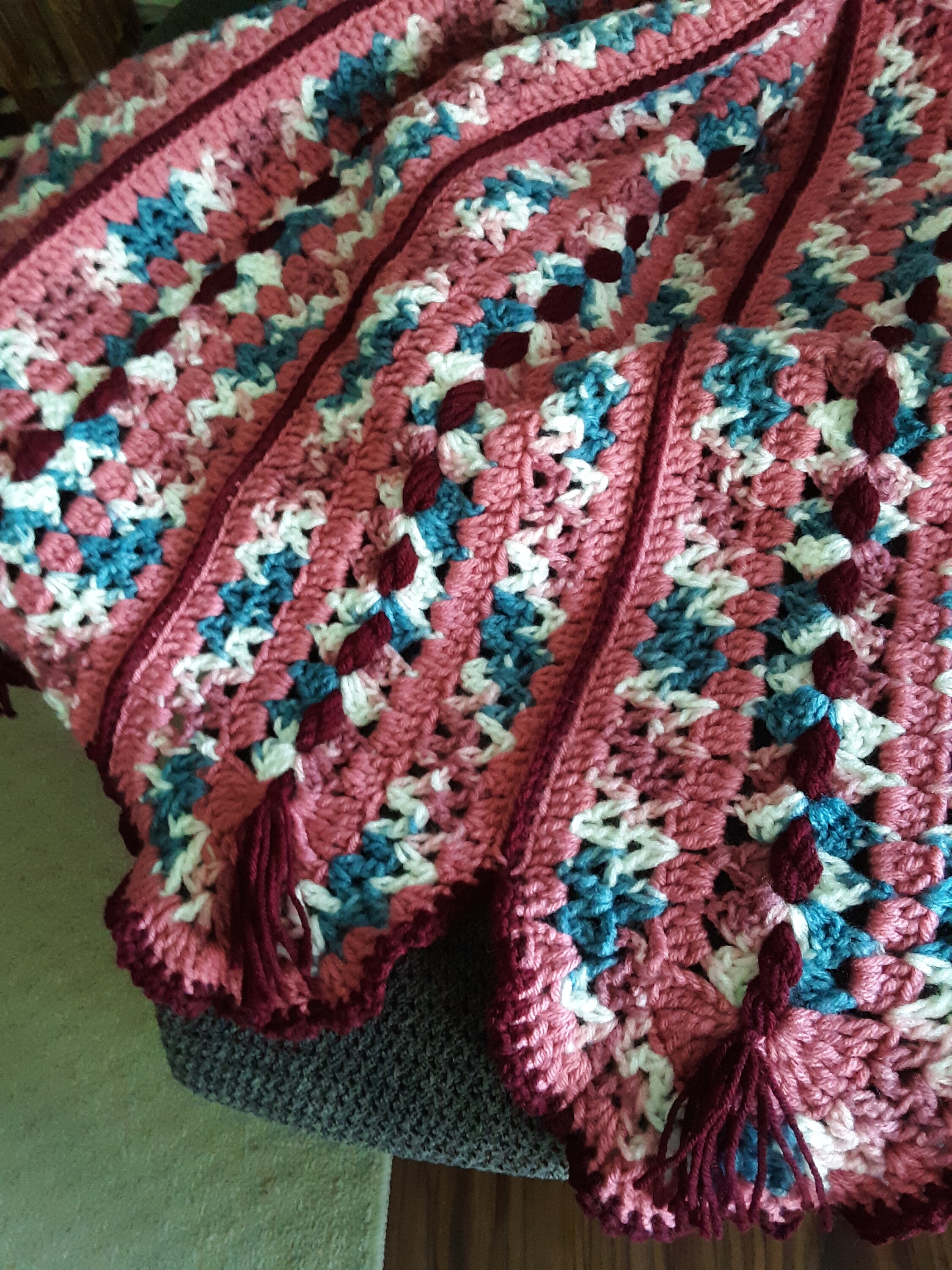 Awesome new handmade crocheted afghan done in ombre with blue/ Etsy