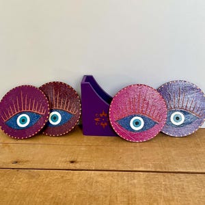 Blue Evil Eye Coasters