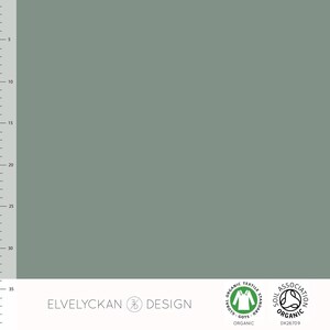 Organic jersey fabric. Elvelyckan solid green (033), organic cotton