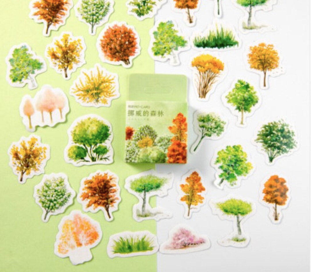 Tree Stickers Plant Stickers Trees Stickers Journal Etsy