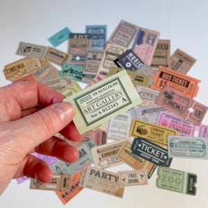Adesivos retrô, 50 peças. Adesivos de bilhetes de papel