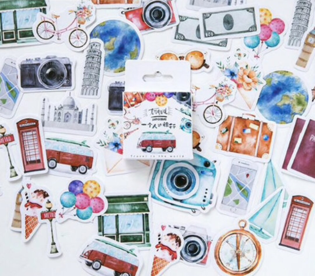 Travel Stickers Suitcase Stickers Camper Stickers Journal - Etsy