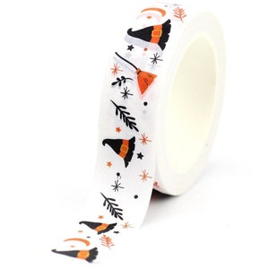 Nastro washi di Halloween. Nastro washi con scope e cappelli da strega