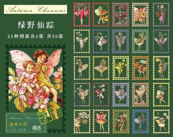 Flower fairy stickers, 50 stuks