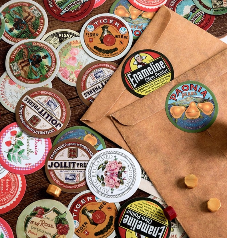 retro stickers vintage stickers journal notebook etsy