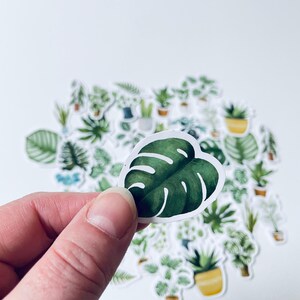 Kamerplanten stickers, planten stickers, groene stickertjes, journal notebook scrapbooking stickers. 45 stuks