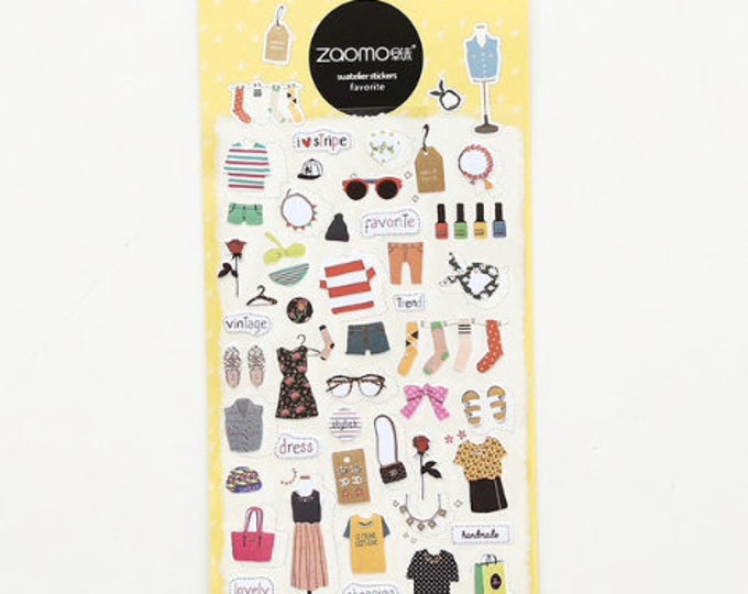 Vakantie stickers met kledingstukken en tassen