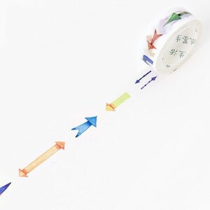 Kleurrijke washi tape. Witte washi tape met pijlen