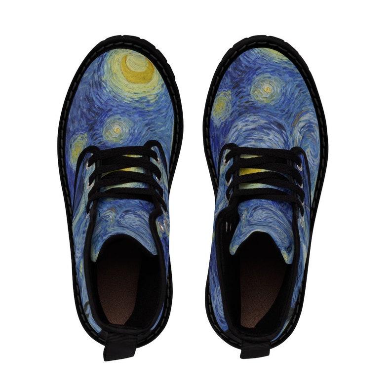 Baskets enfants personnalisées garçons haut chaussures en toile classiques plates respirant Vincent van Gogh imprimé nuit étoilée Baskets enfants personnalisées garçons haut chaussures en toile classiques plates respirant Vincent van Gogh imprimé nuit étoilée