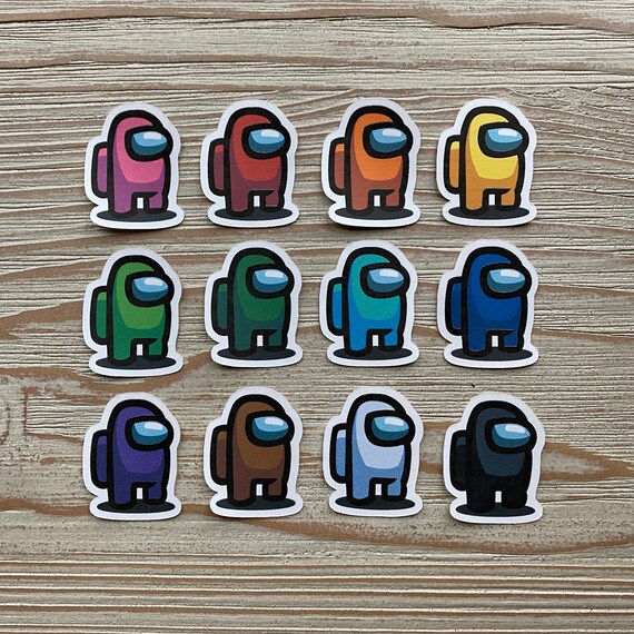 Among Us Characters All Colors Die Cut Stickers Etsy