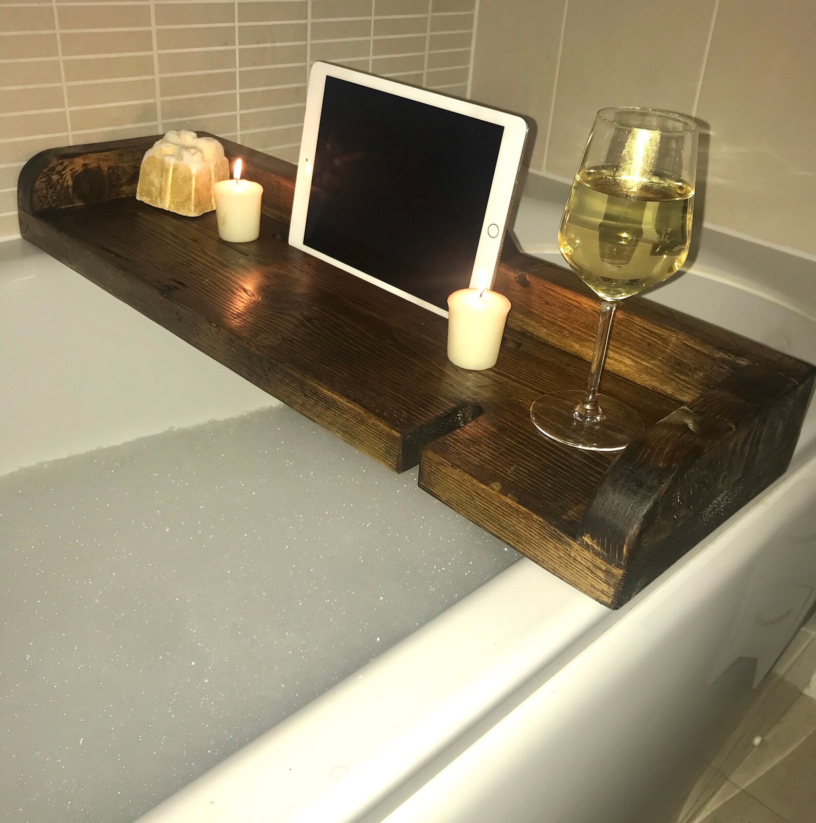 Reclaimed Rustic Bath Tray Bath Caddy | Etsy