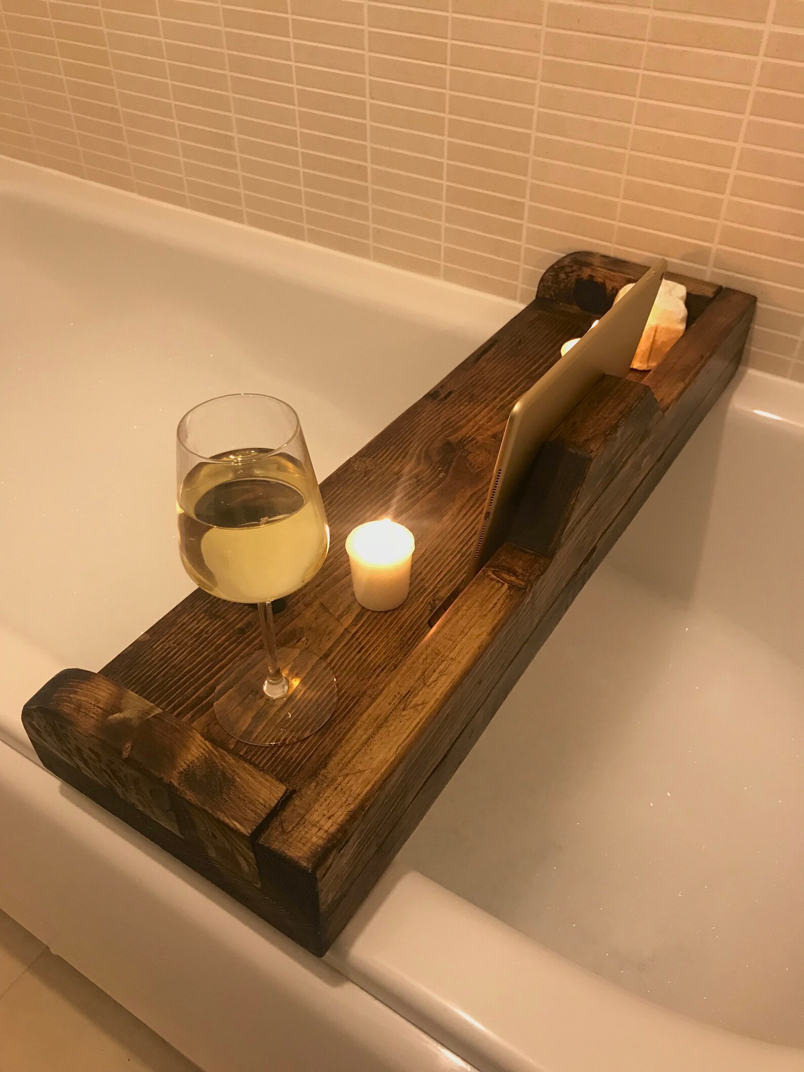 Reclaimed Rustic Bath Tray Bath Caddy | Etsy
