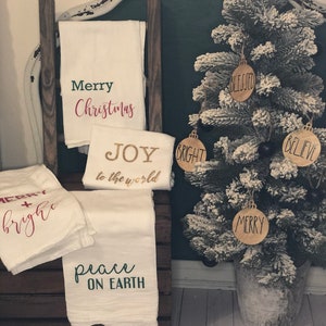 Christmas Flour Sack Towel | Holiday Flour Sack Kitchen Towel