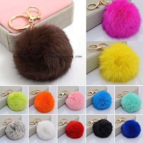 Bloomify Fur Pom Poms 4in Fluffy Balls With Elastic Loop Keychains For  Crafts, Hats, Scarves, And Bags. From Santi, $0.41