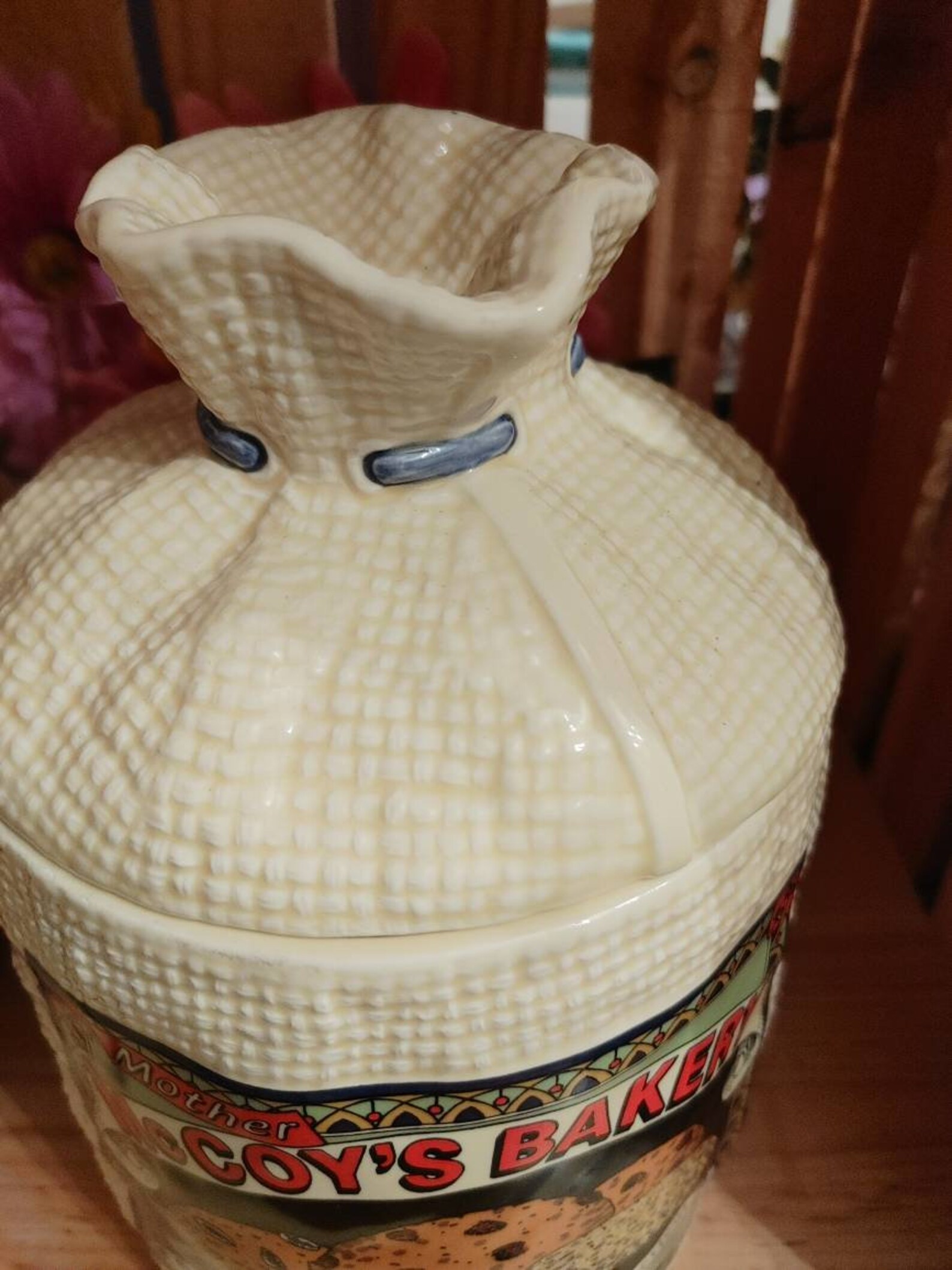 Vintage 1988 Mother Mccoy's Bakery Cookie Jar/Burlap Etsy