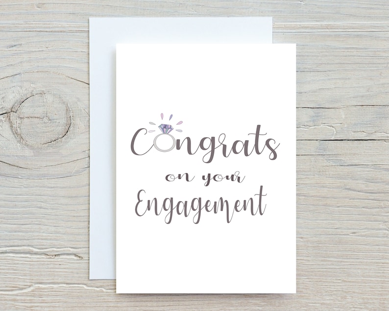 Cute congratulations card Happy couple engagement Personalised Congrats on Your Engagement Card You/'re Getting Married Card