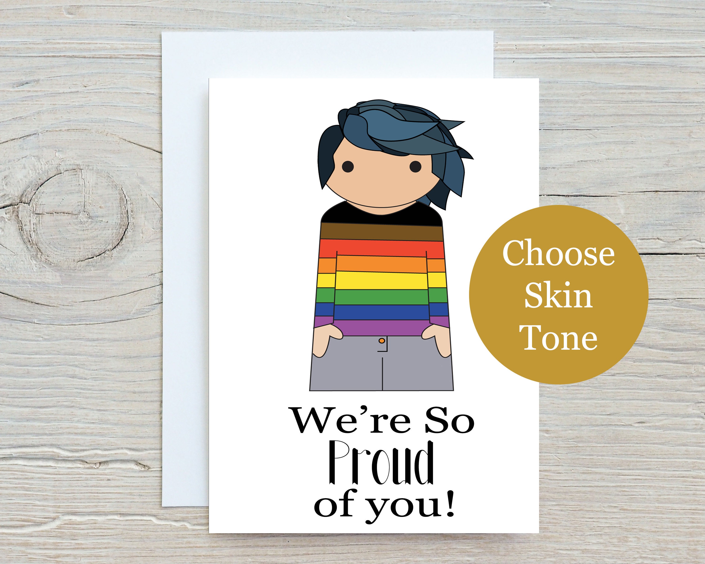 We Re So Proud Of You Card Non Binary Lgbtq Card Etsy