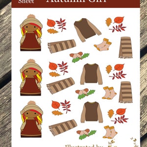 Autumn sticker sheet, Fall stickers, Cosy stickers, Planner stickers, Journal stickers, Cute stickers, Orange and Red Autumn Leaf Stickers image 4