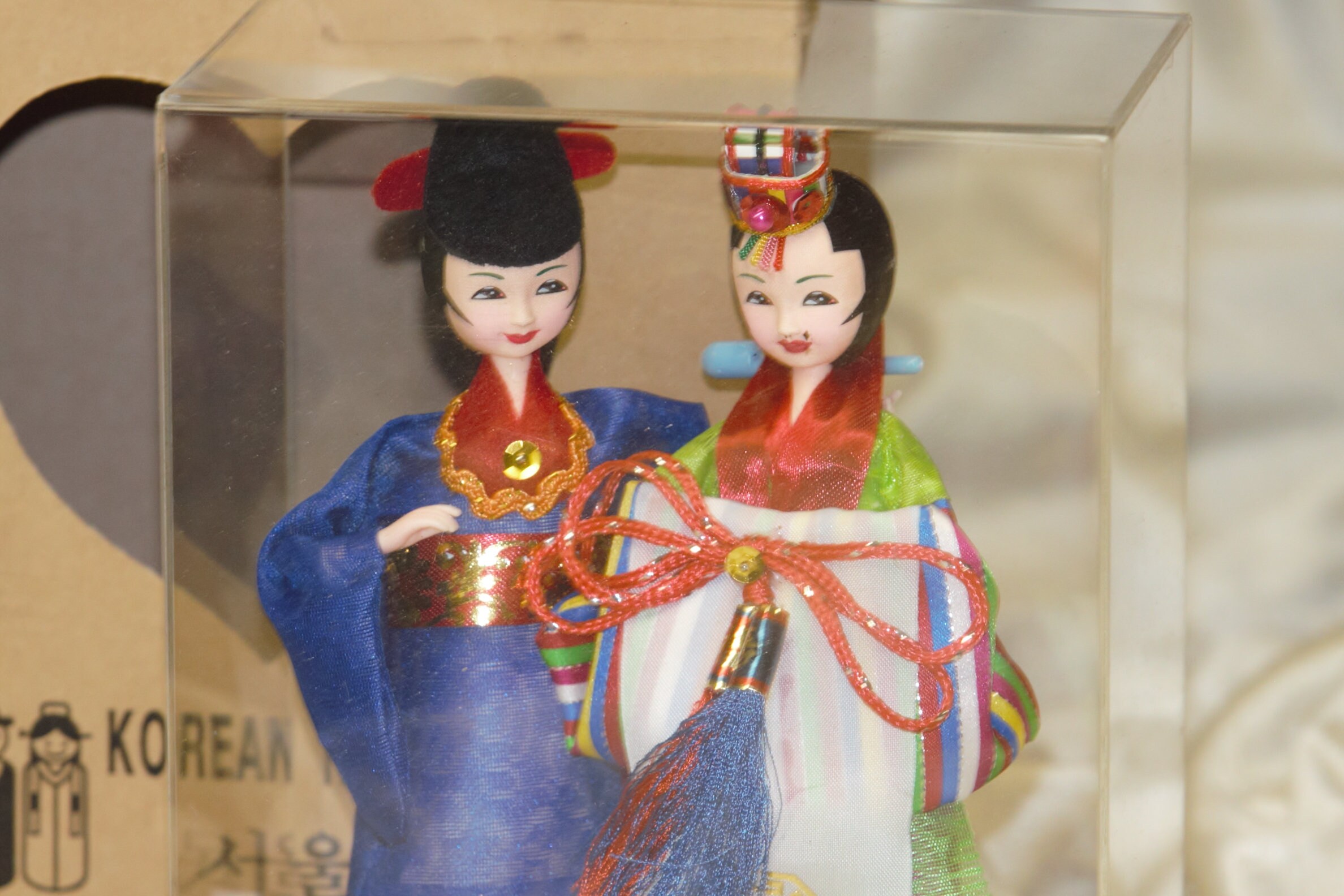 2 Little Korean Porcelain Dolls In The Box Together Etsy
