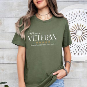 Personalize Woman Veteran Shirt, Veteran Shirt, Military Woman Retirement Gift, Woman Veteran Recognition Day Gift, Gift for Military Mom