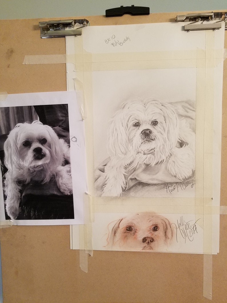 Pencil drawing and more Personalized gifts. Custom hand drawn portraits from photos of people pets