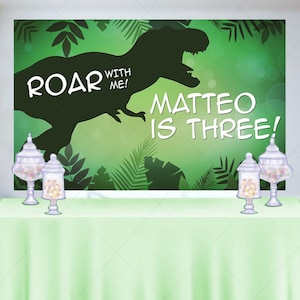 Dinosaur Birthday Banner/Backdrop, Dinosaur Backdrop Boy, Jurassic Park, Jungle Birthday Backdrop, Party Sign, Boy Birthday Party