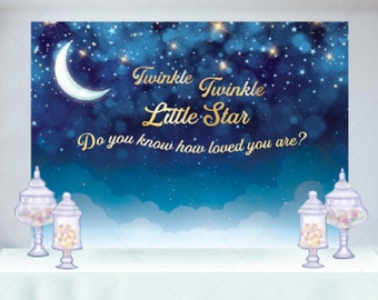 Twinkle Twinkle Little Star Backdrop, Baby Shower Decor (Printed or Printable File)