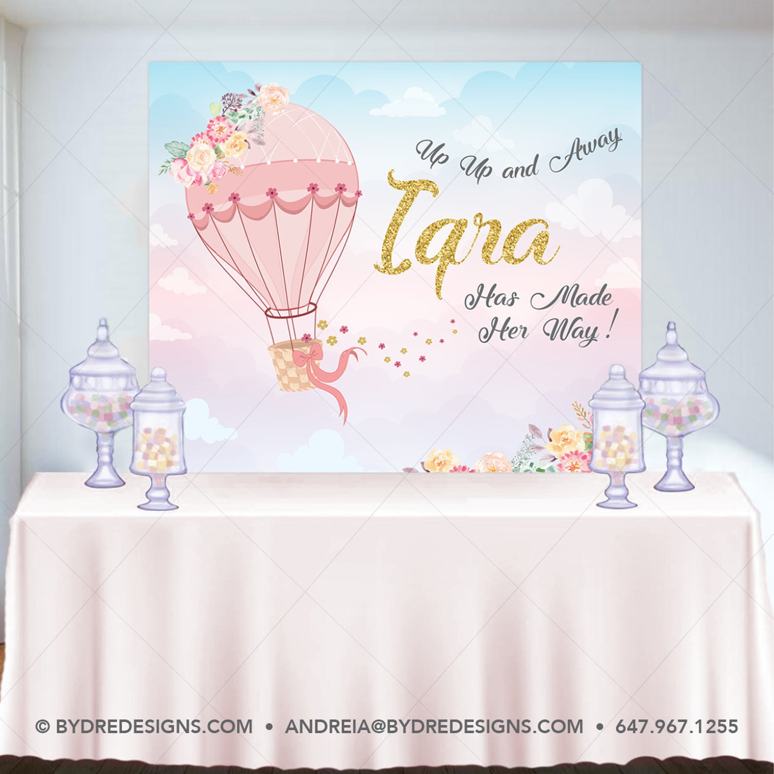 Hot Air Balloon Backdrop up up and Away Banner/backdrop Baby Etsy Canada