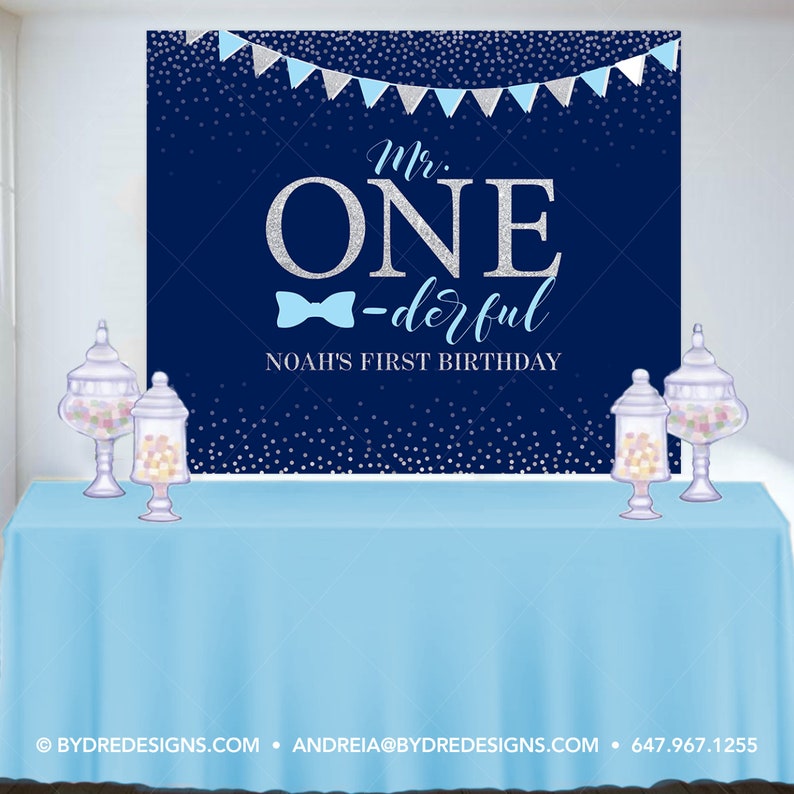 OERJU Runder Hintergrund 'Mr Onederful' Zum 1. Geburtstag – 200 Cm Durchmesser, Aus Polyester, Für Fotoshootings & Partys
