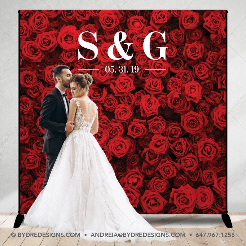 Roses Wedding Photo Booth Backdrop, Vinyl Banner - Etsy
