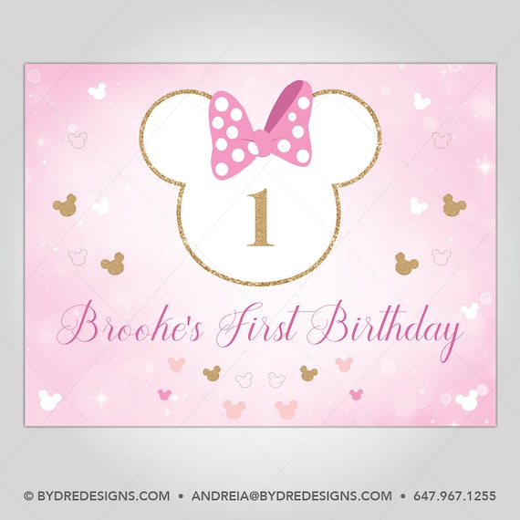 Minnie Mouse Backdrop Minnie Mouse Birthday Banner Minnie Etsy