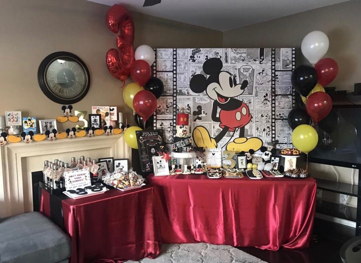 Retro Mickey Mouse Banner Mickey Mouse Backdrop Old School | Etsy