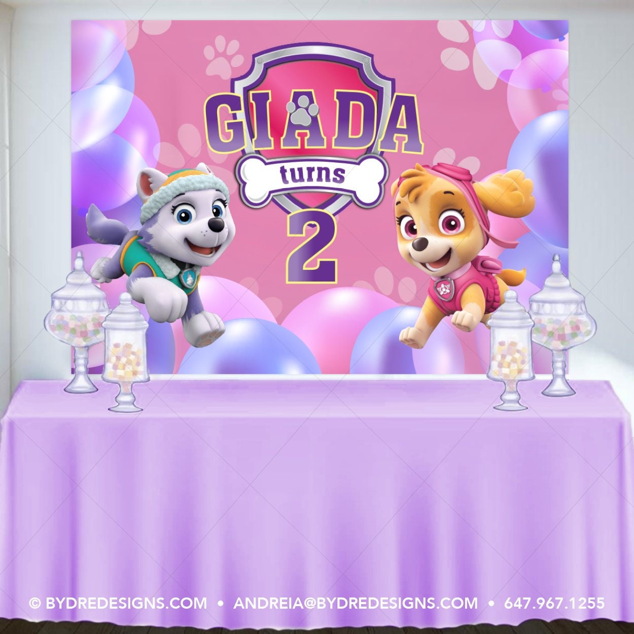 Children Party Banner 2 X Personalised PAW Patrol Skye Birthday Party Banners Children Party Banner 2 X Personalised PAW Patrol Skye Birthday Party Banners