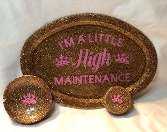 High maintenance rolling tray set