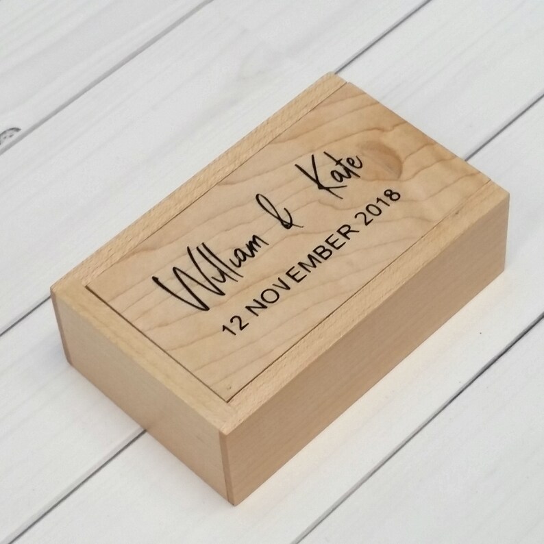 Personalized Wooden USB & Wood USB Box Engagement Usb thankyou Gift 8GB