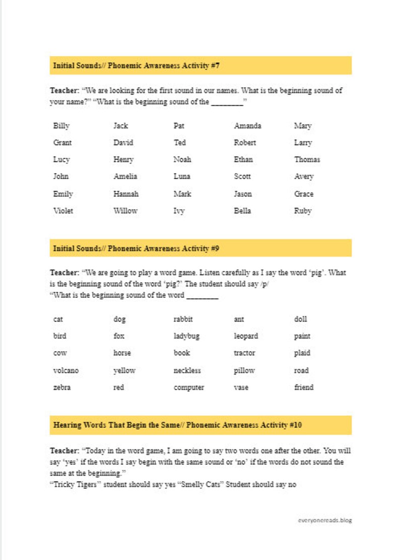 Phonics Word Lists - Etsy