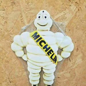 GIANT 24&quot; Michelin Man Tire USA Sign Decor Garage Bar Ford Chevy Gas Oil Display car auto company logo STEEL metal Plate Vtg Tv Ad retro Bar