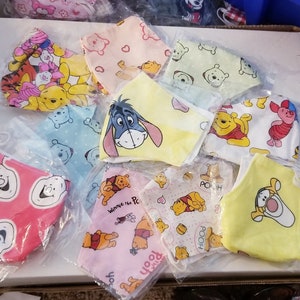 Handmade custom mask face covers masks manmade high Q craft ART cartoon toon hello fun love honey Pooh bear + best friends the gang style