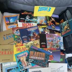 NINTENDO NES Instruction Manual booklet video game guides Collectors dream Zelda Link Super Mario Bomb Jack Mega Man Wings Wolf Contra Rygar