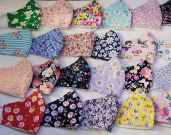 3x Set bonus pack Handmade custom mask face covers masks manmade high Q craft ART nature pink garden Flower Floral strawberry kitchen