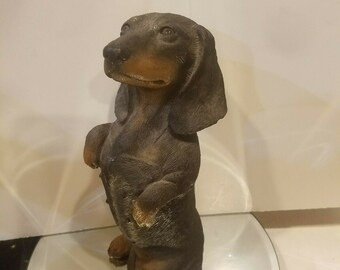 BOUVIER uncropped dog TiNY FIGURINE puppy HAND PAINTED MINIATURE Mini Statue NEW